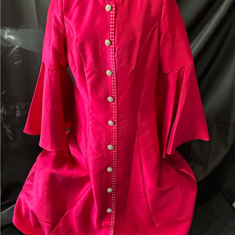 Elegant Pink Button-Down Dress